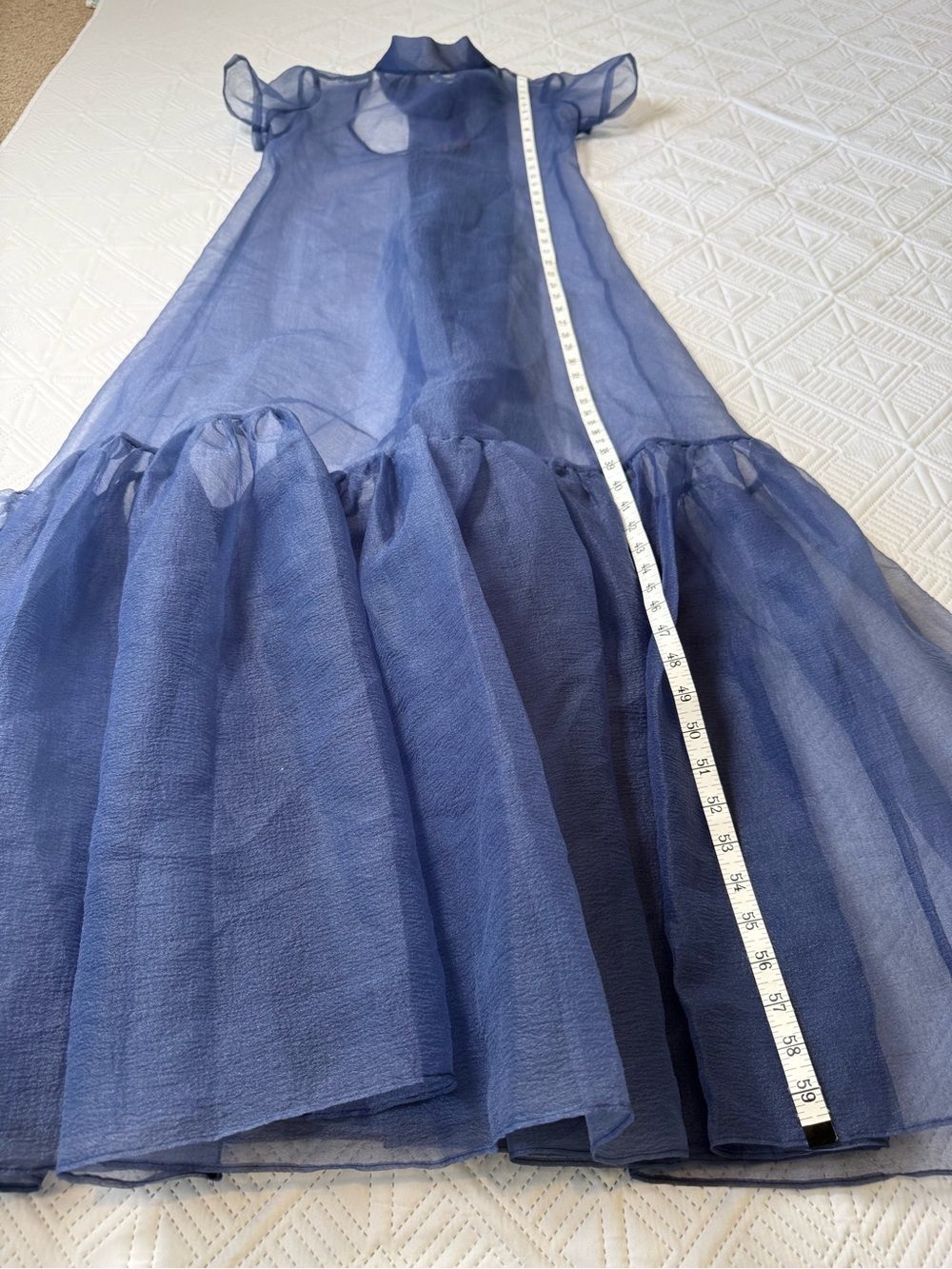 Staud Calluna Organza Gown Size S Navy Blue - Picture 7 of 14